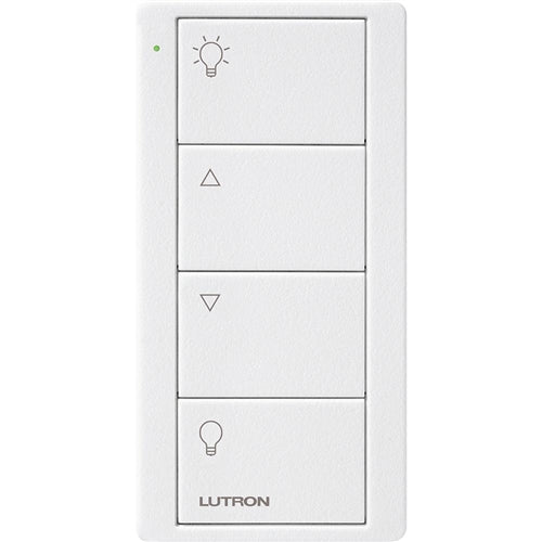 Lutron PJ2-4B-TSW-L01 Pico Wireless Control with indicator LED, RF signal, 4-Button Zone Control with Light Icon Engraving in White, Satin Color