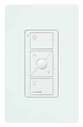 Lutron PJ2-WALL-WH-L01 Pico Wireless Control for Caseta Wireless with Faceplate and Wallmount Kit, 3-Button with Raise/Lower in White