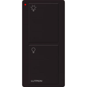 Lutron PJN-2B-GBL-L01 Pico Wireless Control with indicator LED and Nightlight, 434 Mhz, 2-Button with Light Icon Engraving in Black