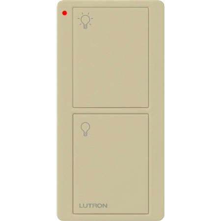 Lutron PJN-2B-GIV-L01 Pico Wireless Control with indicator LED and Nightlight, 434 Mhz, 2-Button with Light Icon Engraving in Ivory