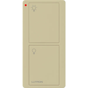Lutron PJN-2B-GIV-L01 Pico Wireless Control with indicator LED and Nightlight, 434 Mhz, 2-Button with Light Icon Engraving in Ivory
