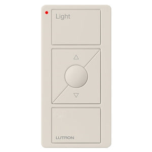 Lutron PJN-3BRL-GLA-L01 Pico Wireless Control with indicator LED and Nightlight, 434 Mhz, 3-Button with Raise/Lower and Light Icon Engraving in Light Almond