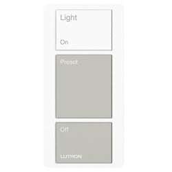 Lutron PX-3B-GWG-I01 Pico Wired Control, 3-Button with Icon Engraving in White and Gray