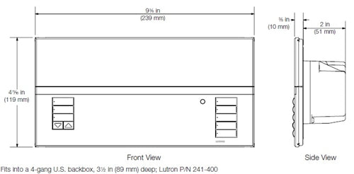 Lutron QSGRJ-4P Grafik Eye QS Wireless Main Unit without Faceplate, RF Frequency, 4 Lighting Zones, 120V