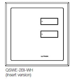 Lutron QSWE-2BI-SC seeTouch QS Wallstation 2-Button Wallstation for Grafik Eye QS System, Insert Style in Satin Chrome Unengraved