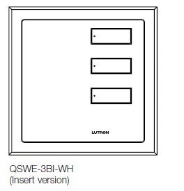 Lutron QSWE-3BI-SC seeTouch QS Wallstation 3-Button Wallstation for Grafik Eye QS System, Insert Style in Satin Chrome Unengraved