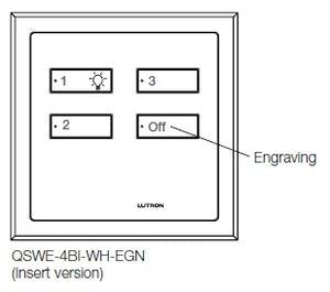Lutron QSWE-4BI-SC seeTouch QS Wallstation 4-Button Wallstation for Grafik Eye QS System, Insert Style in Satin Chrome Unengraved