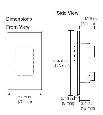 Lutron QSWS2-1RLDN-WH seeTouch QS Wallstation Dual 1-Button Wallstation with Raise/Lower for Grafik Eye QS System, Non Insert Style in White Unengraved
