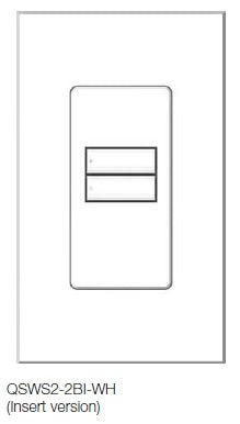 Lutron QSWS2-2BI-WH seeTouch QS Wallstation 2-Button Wallstation for Grafik Eye QS System, Insert Style in White Unengraved
