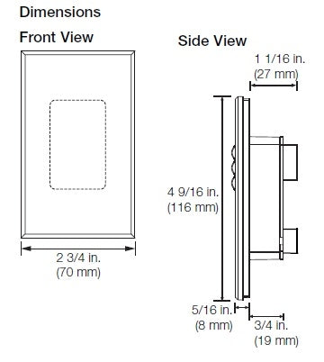 Lutron QSWS2-2BI-WH seeTouch QS Wallstation 2-Button Wallstation for Grafik Eye QS System, Insert Style in White Unengraved