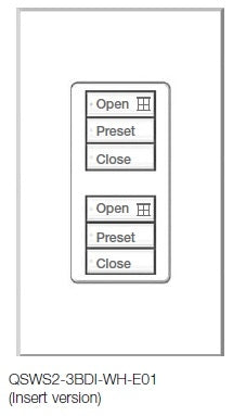 Lutron QSWS2-3BDI-WH seeTouch QS Wallstation Dual 3-Button Wallstation for Grafik Eye QS System, Insert Style in White Unengraved