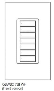 Lutron QSWS2-7BI-WH seeTouch QS Wallstation 7-Button Wallstation for Grafik Eye QS System, Insert Style in White Unengraved