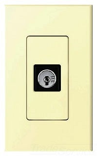 Lutron QSWS2-KSI3MOC-AL QS Keyswitch Insert, 3-Position, Momentary, Center Position Key Removal, in Almond