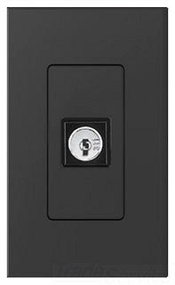 Lutron QSWS2-KSI3MOC-BL QS Keyswitch Insert, 3-Position, Momentary, Center Position Key Removal, in Black