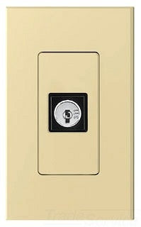 Lutron QSWS2-KSI3MOC-IV QS Keyswitch Insert, 3-Position, Momentary, Center Position Key Removal, in Ivory