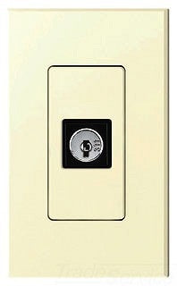 Lutron QSWS2-KSI3MOC-LA QS Keyswitch Insert, 3-Position, Momentary, Center Position Key Removal, in Light Almond