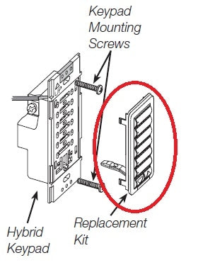 Lutron RKD-H6BRL-DS HomeWorks QS 6 Button RF Hybrid seeTouch Engraved Replacement Kit with Raise/Lower Keypad, in Desert Stone