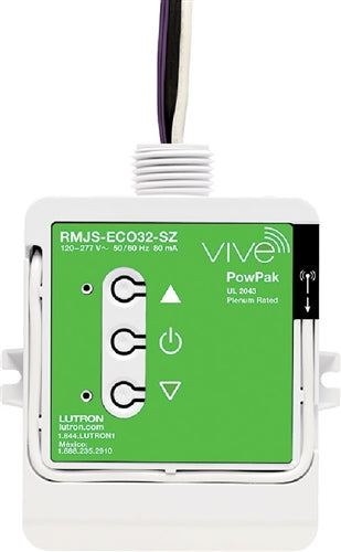 Lutron RMJS-ECO32-SZ PowPak Single Zone Control Module with EcoSystem, 120-277 V