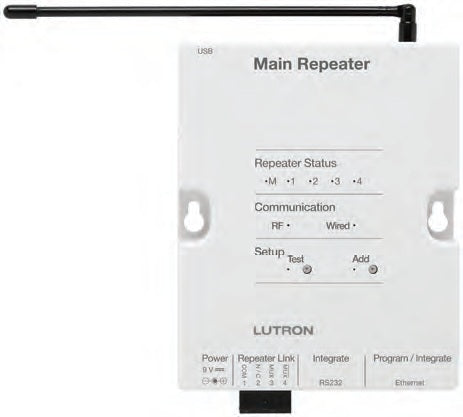 Lutron RR-MAIN-REP-WH RadioRA2 120V Main Repeater in White