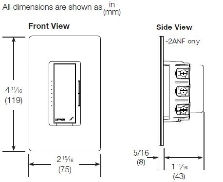 Lutron RRD-2ANF-BG RadioRA 2 Fan Speed Control 2A 120V in Bluestone