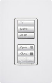 Lutron RRD-H1RLD-ES RadioRA 2 Hybrid Keypad Dual Group with Raise/Lower Keypad and 450W Two-wire or Neutral Wire Dimmer in Eggshell
