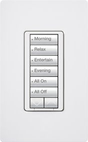 Lutron RRD-H6BRL-ST RadioRA 2 Hybrid Keypad 6-Button with Raise/Lower Keypad and 450 W/450 VA Two-wire or Neutral Wire Dimmer in Stone