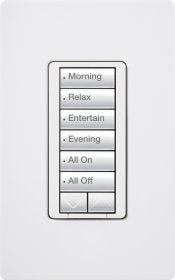 Lutron RRD-HN6BRL-ST RadioRA 2 CL Hybrid Keypad 6-Button with Raise/Lower Keypad Neutral Wire Dimmer, 450W Incandescent/Halogen/Magnetic Low Voltage or 100W Approved CFL/LED, in Stone