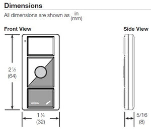 Lutron RRD-P3BRL-S-WH RadioRA 2 Pico Wireless Control, 3-Button Shade Control with Raise/Lower in White