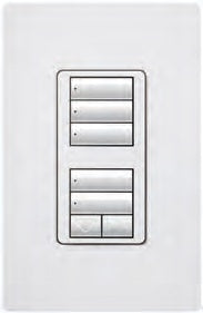 Lutron RRD-W1RLD-MS RadioRA 2 Wall Mount Dual Group with Raise/Lower Keypad and 450W Two-wire or Neutral Wire Dimmer in Mocha Stone