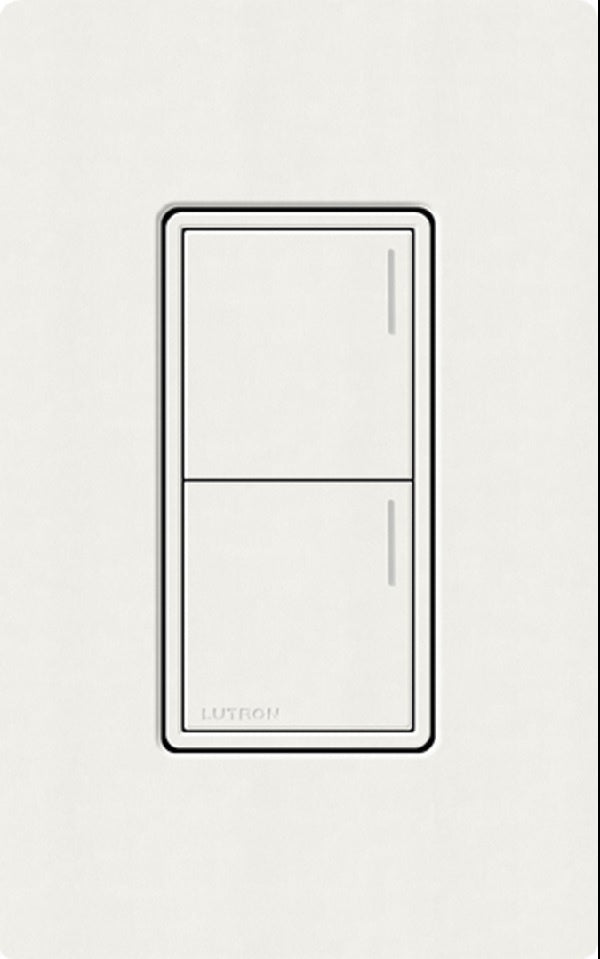 Lutron RRST-HN2B-GL RadioRA 3 Sunnata RF Keypad, 2-Button Hybrid Keypad in Glacier White