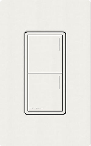 Lutron RRST-HN2B-GL RadioRA 3 Sunnata RF Keypad, 2-Button Hybrid Keypad in Glacier White