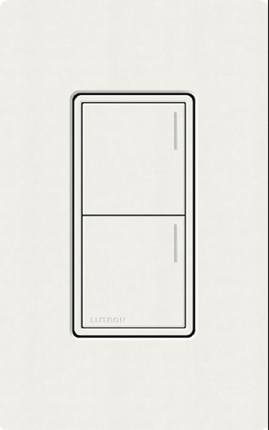 Lutron RRST-HN2B-GL RadioRA 3 Sunnata RF Keypad, 2-Button Hybrid Keypad in Glacier White