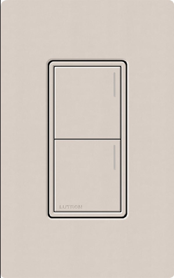 Lutron RRST-HN2B-TP RadioRA 3 Sunnata RF Keypad, 2-Button Hybrid Keypad in Taupe