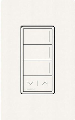Lutron RRST-HN3RL-BW RadioRA 3 Sunnata RF Keypad, 3-Button with Raise/Lower Hybrid Keypad in Brilliant White