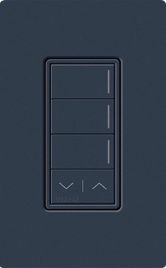 Lutron RRST-HN3RL-DE RadioRA 3 Sunnata RF Keypad, 3-Button with Raise/Lower Hybrid Keypad in Deep Sea