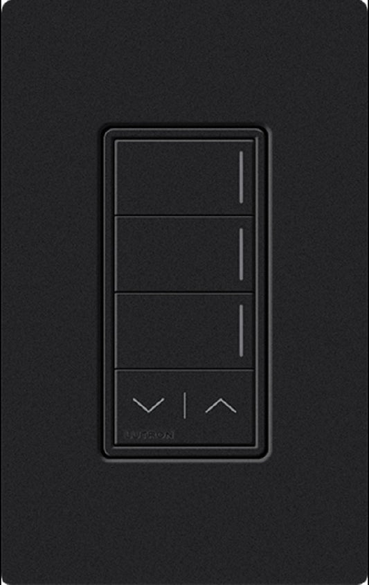 Lutron RRST-HN3RL-MN RadioRA 3 Sunnata RF Keypad, 3-Button with Raise/Lower Hybrid Keypad in Midnight