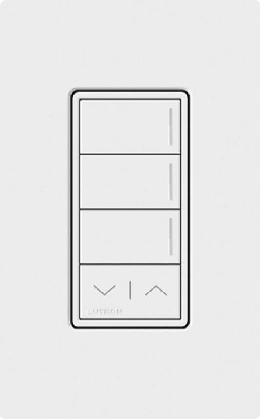 Lutron RRST-HN3RL-SW RadioRA 3 Sunnata RF Keypad, 3-Button with Raise/Lower Hybrid Keypad in Snow White