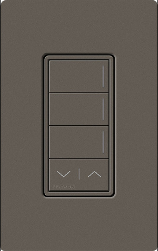 Lutron RRST-HN3RL-TF RadioRA 3 Sunnata RF Keypad, 3-Button with Raise/Lower Hybrid Keypad in Truffle