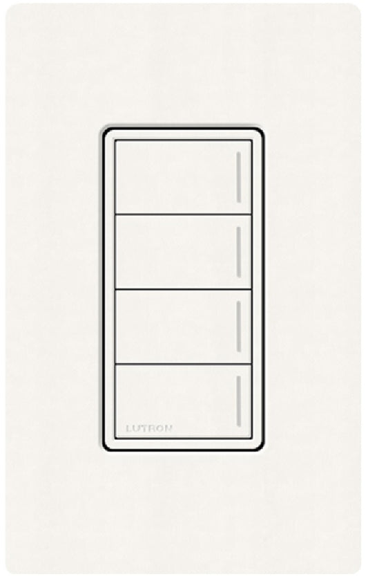 Lutron RRST-HN4B-BW RadioRA 3 Sunnata RF Keypad, 4-Button Hybrid Keypad in Brilliant White