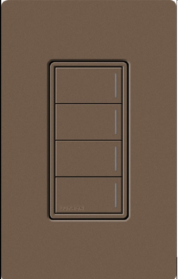 Lutron RRST-HN4B-EP RadioRA 3 Sunnata RF Keypad, 4-Button Hybrid Keypad in Espresso