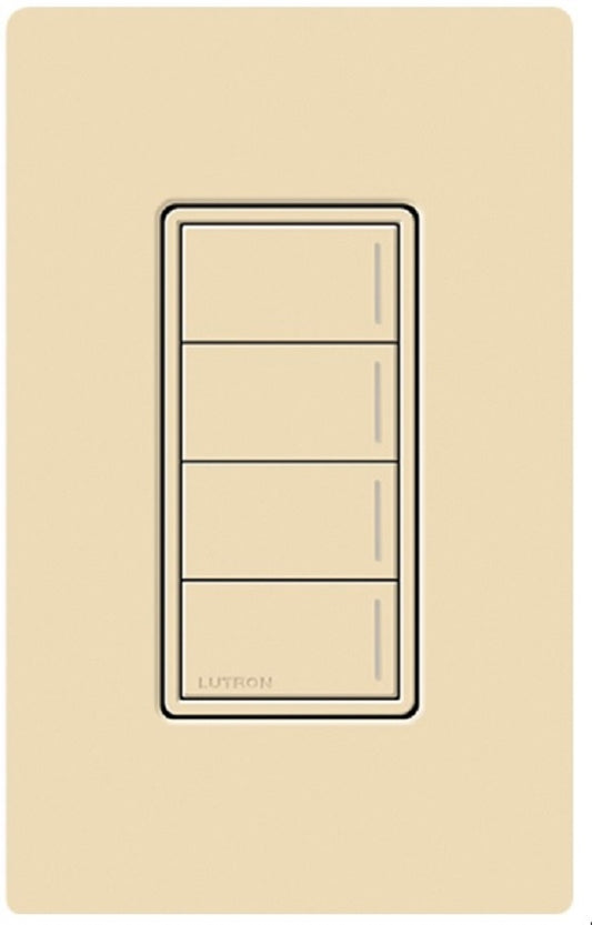 Lutron RRST-HN4B-IV RadioRA 3 Sunnata RF Keypad, 4-Button Hybrid Keypad in Ivory