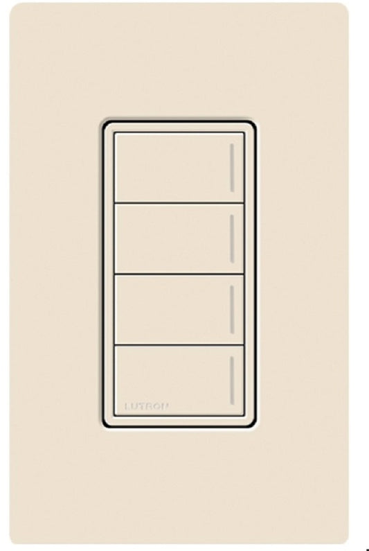 Lutron RRST-HN4B-LA RadioRA 3 Sunnata RF Keypad, 4-Button Hybrid Keypad in Light Almond