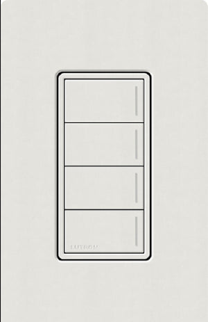 Lutron RRST-HN4B-LG RadioRA 3 Sunnata RF Keypad, 4-Button Hybrid Keypad in Lunar Gray
