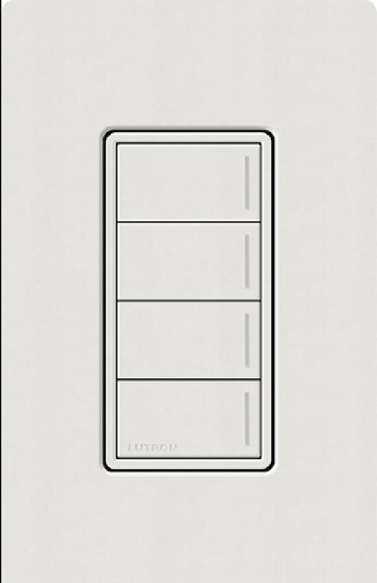 Lutron RRST-HN4B-LG RadioRA 3 Sunnata RF Keypad, 4-Button Hybrid Keypad in Lunar Gray