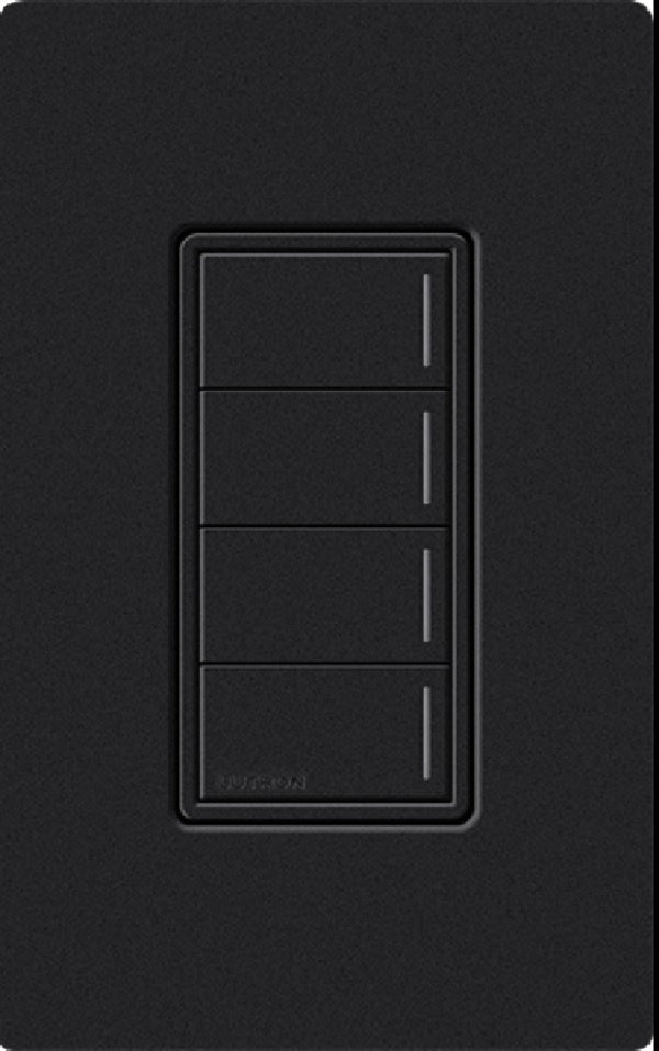 Lutron RRST-HN4B-MN RadioRA 3 Sunnata RF Keypad, 4-Button Hybrid Keypad in Midnight