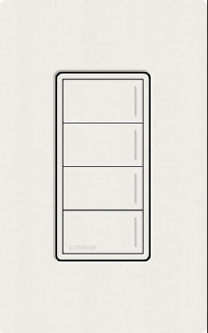 Lutron RRST-HN4B-RW RadioRA 3 Sunnata RF Keypad, 4-Button Hybrid Keypad in Architectural White