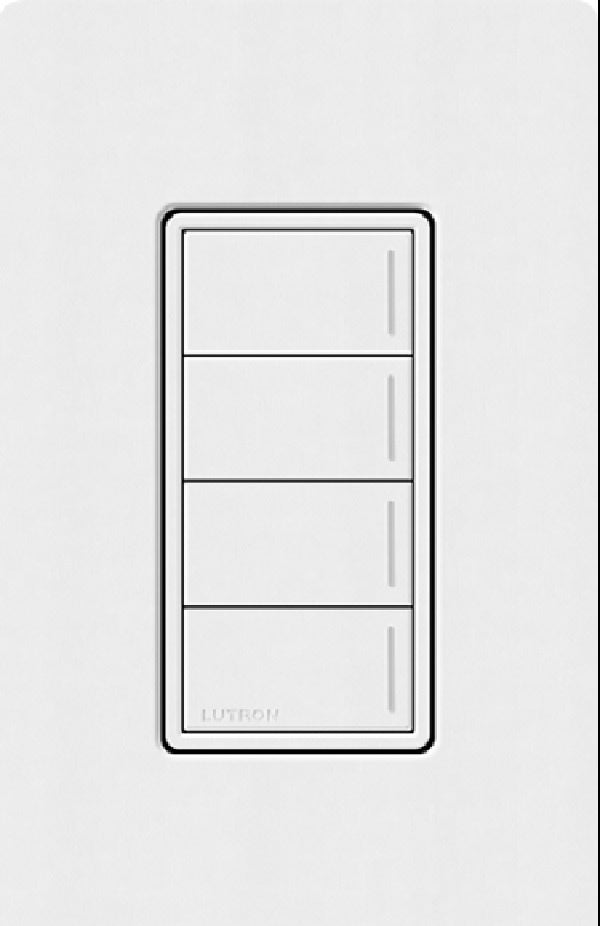Lutron RRST-HN4B-SW RadioRA 3 Sunnata RF Keypad, 4-Button Hybrid Keypad in Snow White