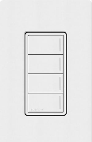 Lutron RRST-HN4B-SW RadioRA 3 Sunnata RF Keypad, 4-Button Hybrid Keypad in Snow White