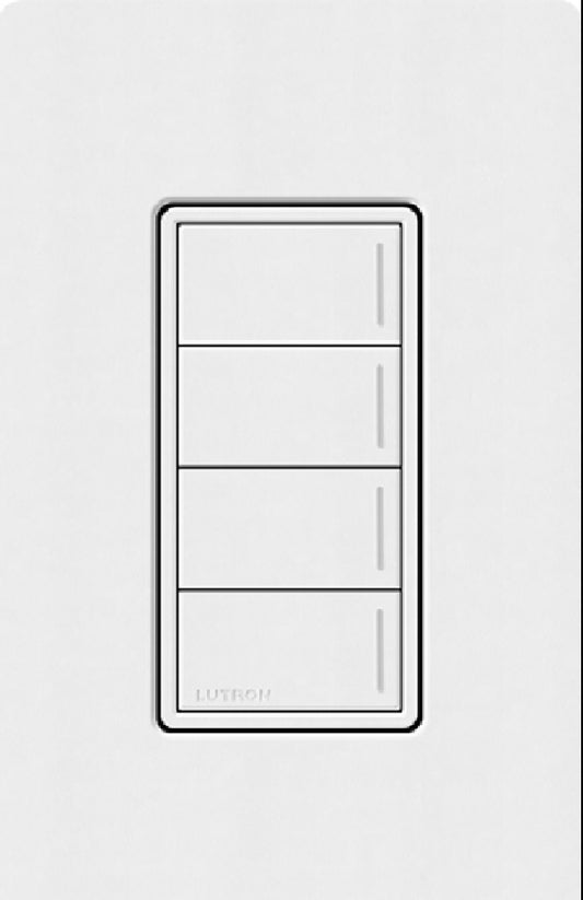 Lutron RRST-HN4B-SW RadioRA 3 Sunnata RF Keypad, 4-Button Hybrid Keypad in Snow White