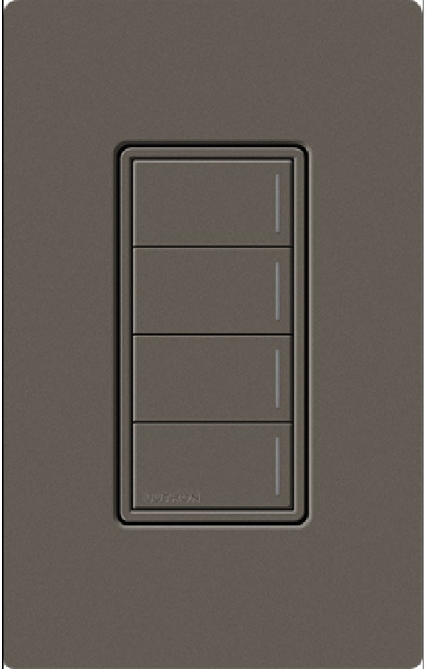 Lutron RRST-HN4B-TF RadioRA 3 Sunnata RF Keypad, 4-Button Hybrid Keypad in Truffle